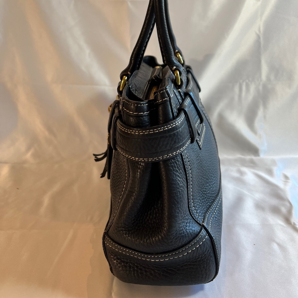 Coach Hamptons Black Pebbled Leather Horsebit Satchel Style 10212 - Picture 4 of 15